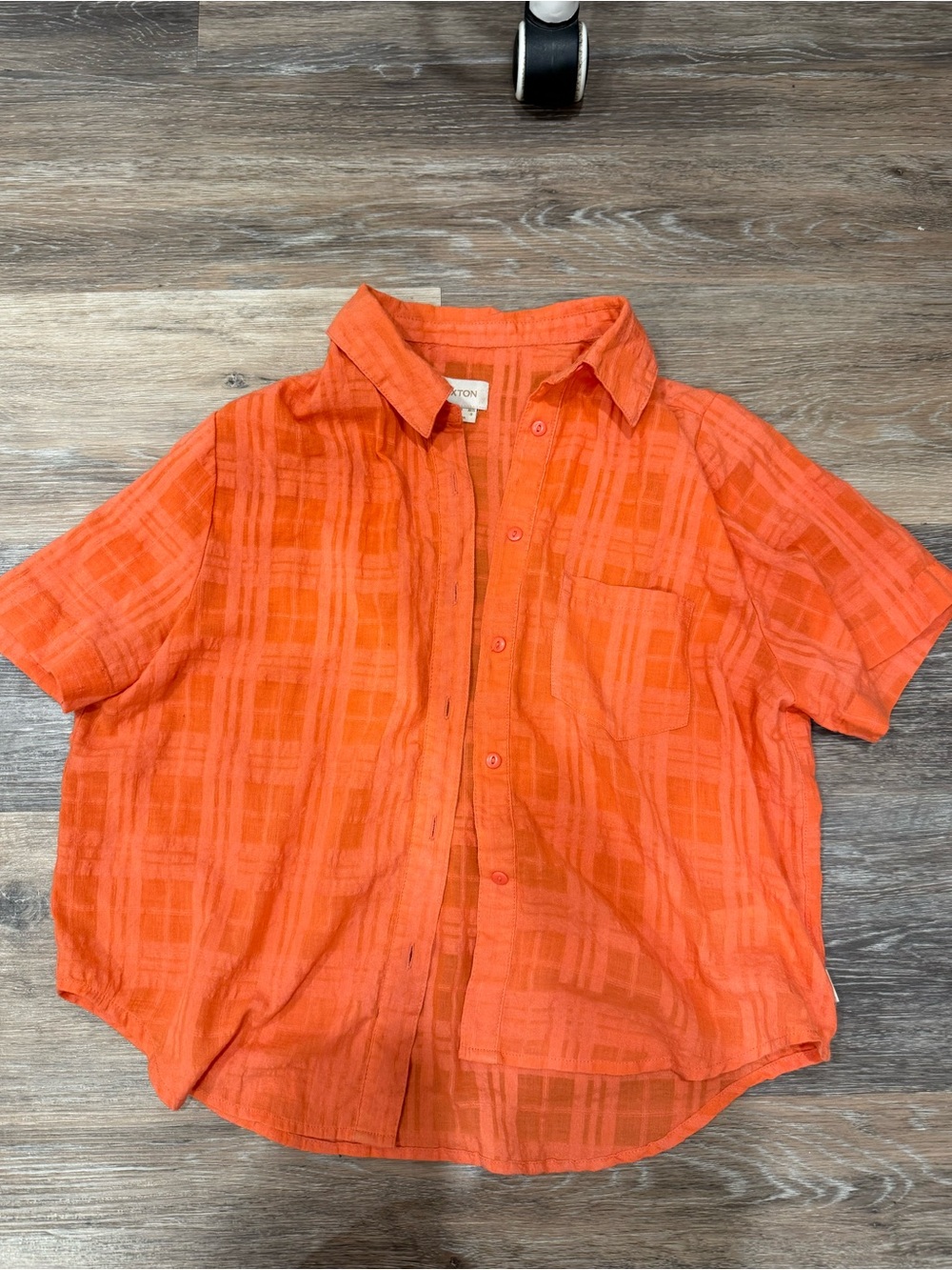 Brixton Orange Short Sleeve Button-Down Shirt